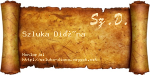 Szluka Diána névjegykártya